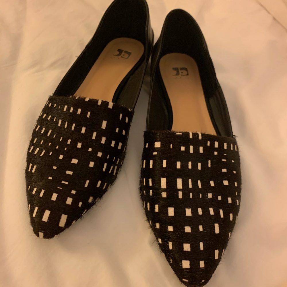 Joe’s Jeans Mule Slides Flats Black Animal Print